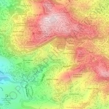 San Luis Village topographic map, elevation, terrain