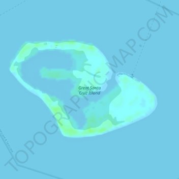 Great Santa Cruz Island topographic map, elevation, terrain