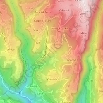Schioppi topographic map, elevation, terrain