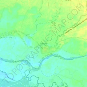 Platero topographic map, elevation, terrain