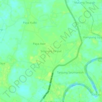 Simpang Empat topographic map, elevation, terrain