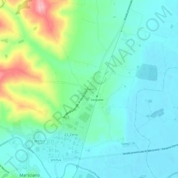Schiavo topographic map, elevation, terrain