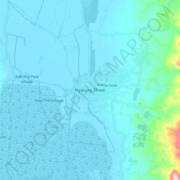 Nyaung Shwe topographic map, elevation, terrain