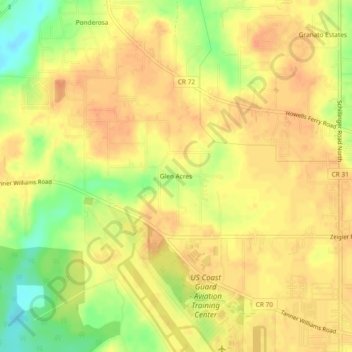 Glen Acres topographic map, elevation, terrain