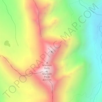 North Maroon Peak topographic map, elevation, terrain