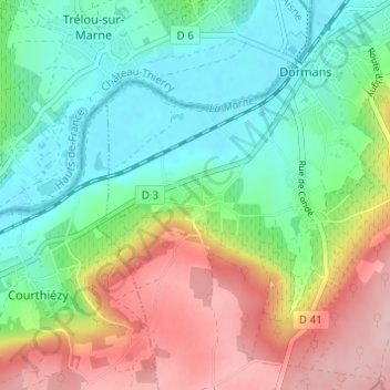 Soilly topographic map, elevation, terrain