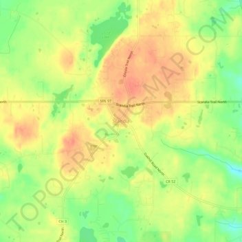 Scandia topographic map, elevation, terrain
