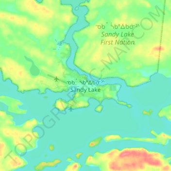 Sandy Lake topographic map, elevation, terrain