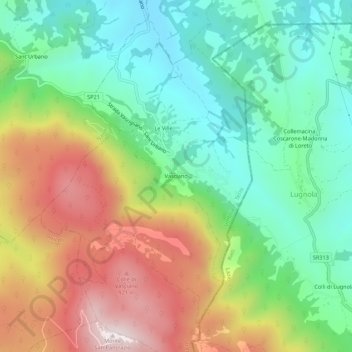 Vasciano topographic map, elevation, terrain