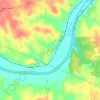 Stearnes topographic map, elevation, terrain