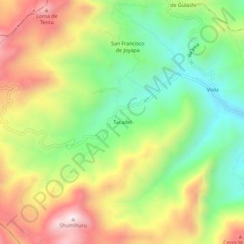 Tacadel topographic map, elevation, terrain