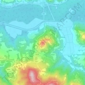 Motovun topographic map, elevation, terrain