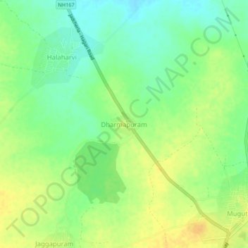 Dharmapuram topographic map, elevation, terrain