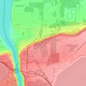 Lewiston Heights topographic map, elevation, terrain