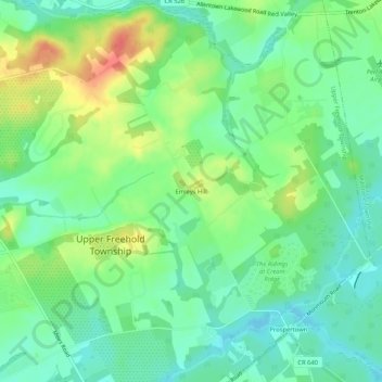 Emleys Hill topographic map, elevation, terrain