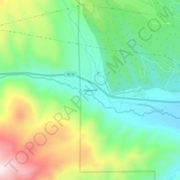 Maysville topographic map, elevation, terrain