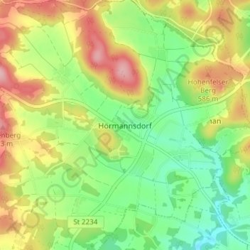 Hörmannsdorf topographic map, elevation, terrain