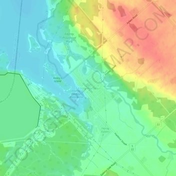 Fitzroy Harbour topographic map, elevation, terrain