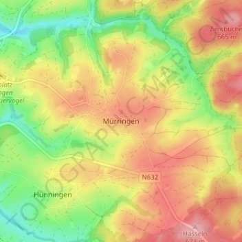 Murrange topographic map, elevation, terrain