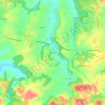 Ithorots topographic map, elevation, terrain