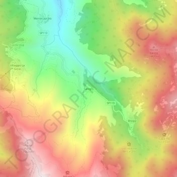 Salogni topographic map, elevation, terrain