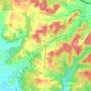 Hamburg topographic map, elevation, terrain