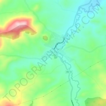 Bordj Emir Khaled topographic map, elevation, terrain
