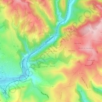Travers de Metge topographic map, elevation, terrain