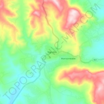 Ngcobo topographic map, elevation, terrain