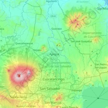 Apopa topographic map, elevation, terrain