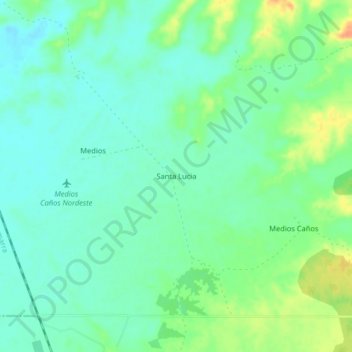 Santa Lucia topographic map, elevation, terrain
