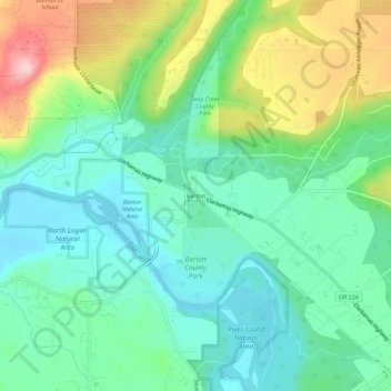 Barton topographic map, elevation, terrain