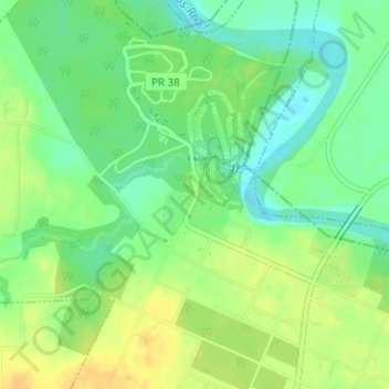 Stephen F Austin State Park topographic map, elevation, terrain