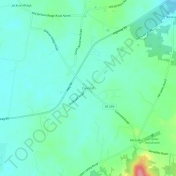 Concord topographic map, elevation, terrain