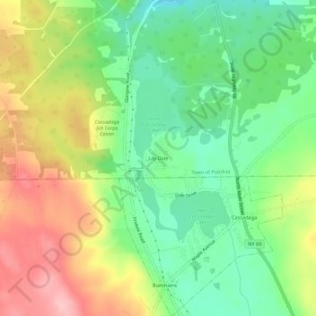 Lily Dale topographic map, elevation, terrain