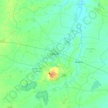 Buri Ram topographic map, elevation, terrain
