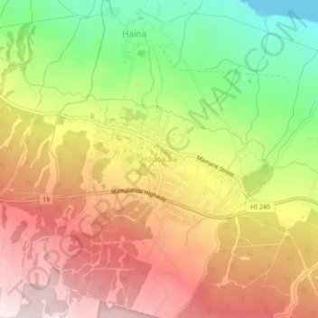 Honokaa topographic map, elevation, terrain