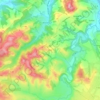 Cabat topographic map, elevation, terrain