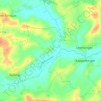 Petit Rohrbach topographic map, elevation, terrain