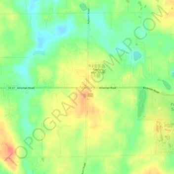 Newbury topographic map, elevation, terrain