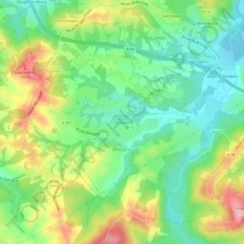 Elizaberri topographic map, elevation, terrain