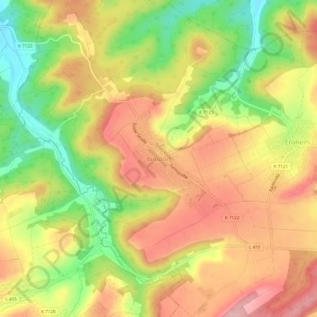 Binsdorf topographic map, elevation, terrain