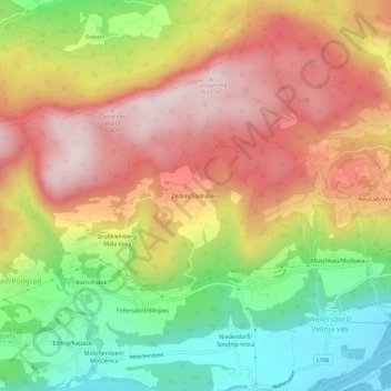 Zedras/Sodraževa topographic map, elevation, terrain