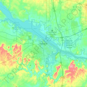 Decatur topographic map, elevation, terrain