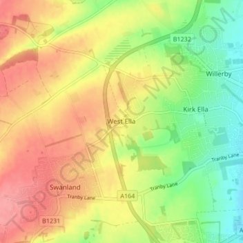West Ella topographic map, elevation, terrain