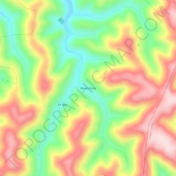 Weeksbury topographic map, elevation, terrain