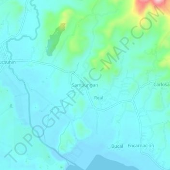 Sambungan topographic map, elevation, terrain