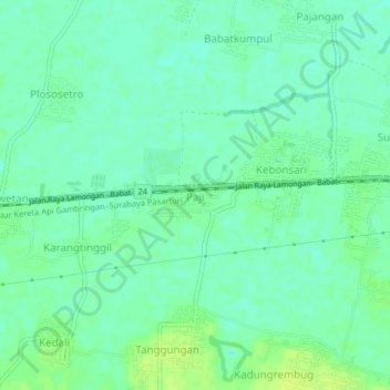 Paji topographic map, elevation, terrain
