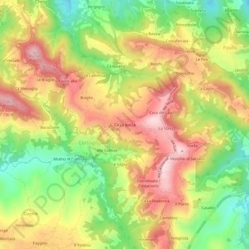 Cà La Bocca topographic map, elevation, terrain
