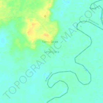 Santa Clara topographic map, elevation, terrain